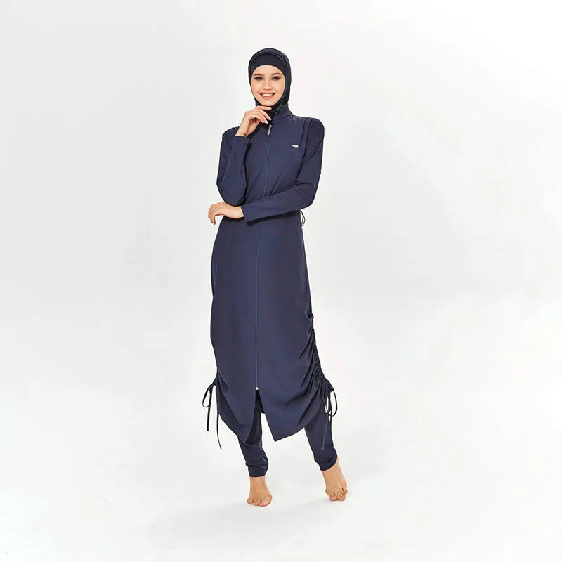 Maillot de bain 3 pièces modeste Burkini , Hijab à manches longues