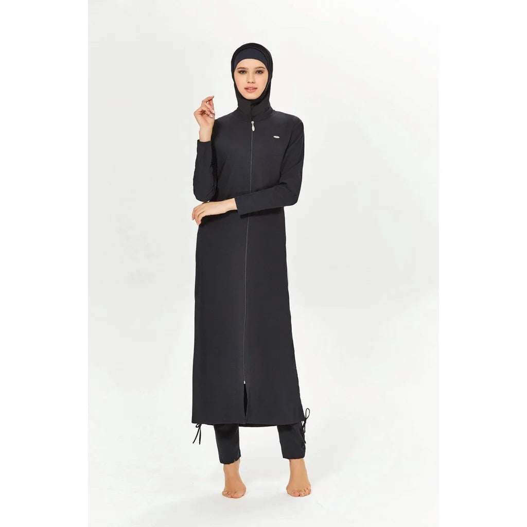 Maillot de bain 3 pièces modeste Burkini , Hijab à manches longues