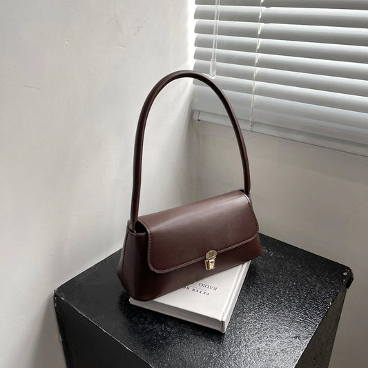 Sac à bandoulière rétro pour femmes, sac sous les bras, mode Simple, couleur unie, nouveau sac à bandoulière