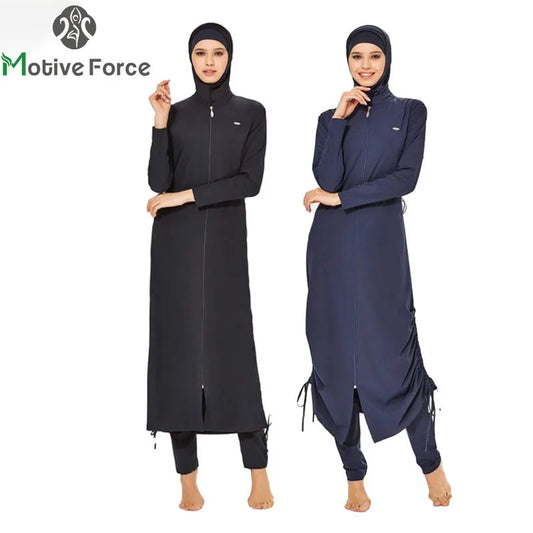 Maillot de bain 3 pièces modeste Burkini , Hijab  à manches longues