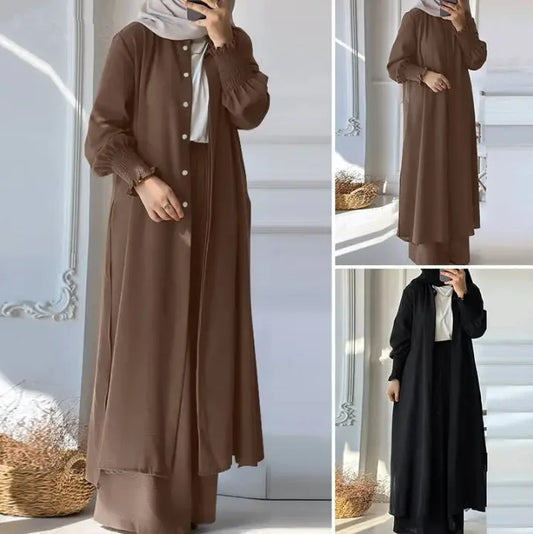 Ensemble kimono décontracté pour femmes , manteau long, pantalon